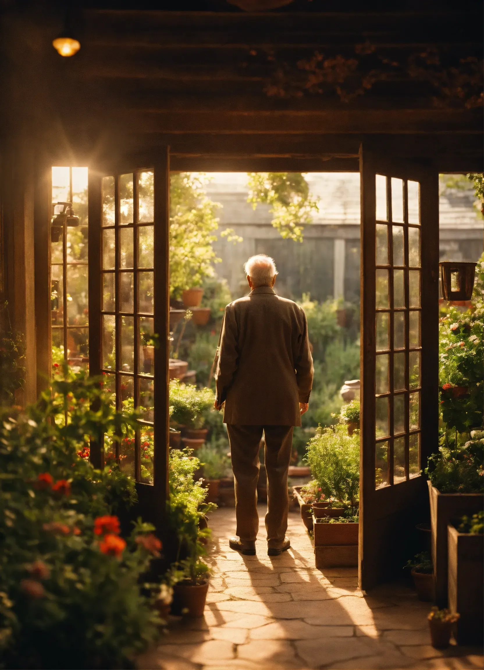 Grünlilie in hängendem Topf